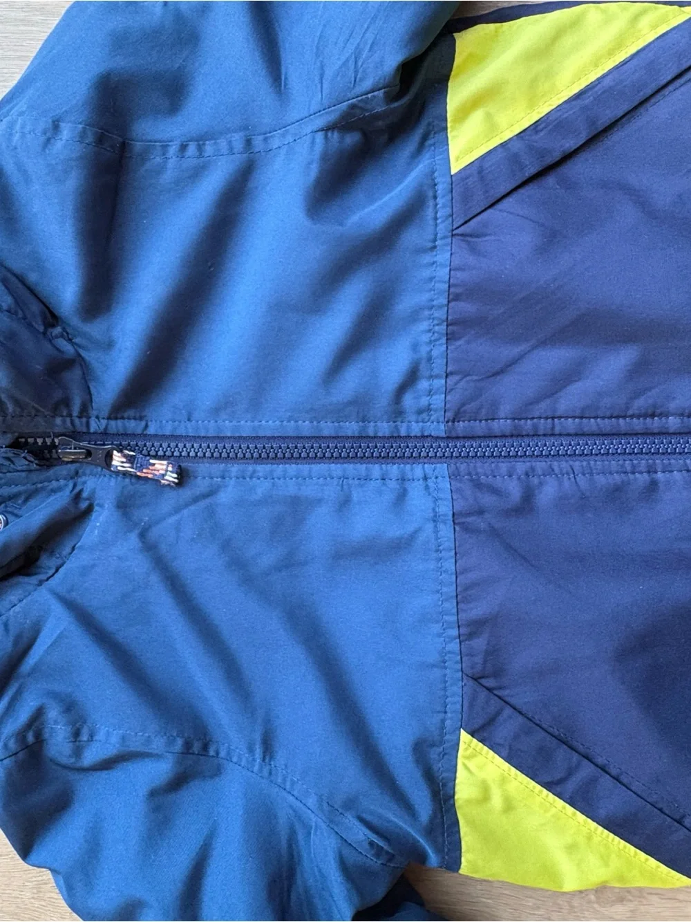 OshKosh B'gosh Navy and Neon Yellow Hooded Rain Jacket
